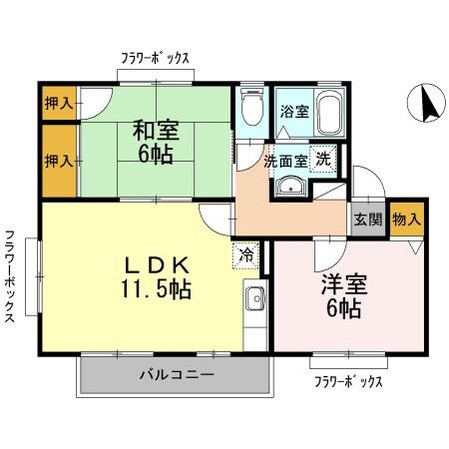 セジュール蒲北Bの物件間取画像